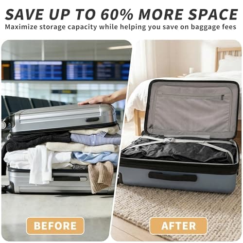 YEEKORO Vacuum Bag for Travel, Professional Vacuum Compression Bags, IPX8 Waterproof Reusable Anti Tear Space Saver Vacuum Storage Bags for Suitcase Luggage Travel — view 5