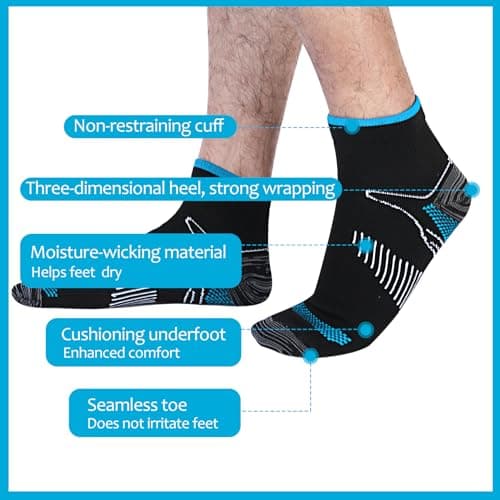 Radsocken 6 Pairs Compression Socks for Men Women,Plantar Fasciitis Socks — view 5