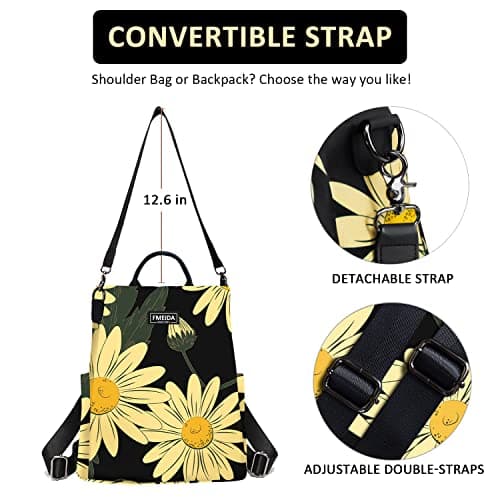 Fmeida Anti Theft Backpack for Women Small Travel Rucksack Water Resistant — view 6