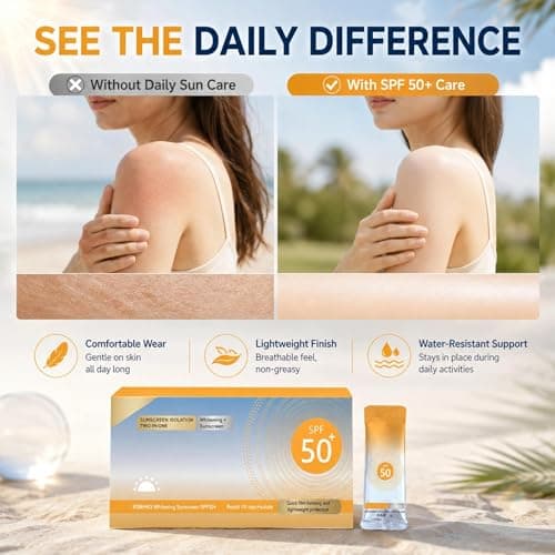 50 Pack Mini Sunscreen Travel Size SPF 50+ Waterproof Sun Cream for Body & Face, Long Lasting Protection, Face Moisturizer with SPF, Portable Sunblock Lotion — view 4