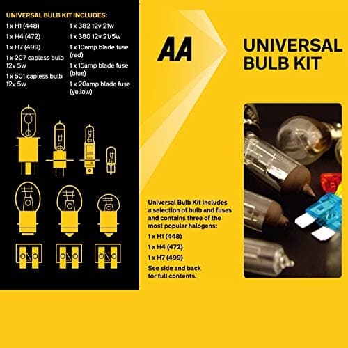 AA French Travel Kit AA5465 - Breathalysers, Warning Triangle, UK Badge, Headlamp Beam Converters & Compact Universal Car Bulb/Fuse Kit 0552 - Includes Popular Halogen Bulbs H1 (448) H4 (472) H7 — view 5
