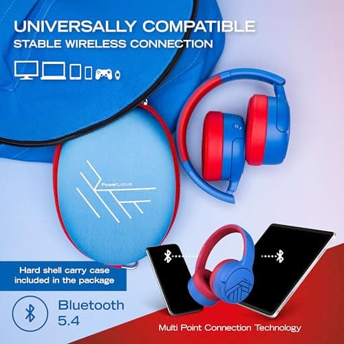 PowerLocus Kids Active Noise Cancelling Headphones, with Fabric Carry Case — view 6
