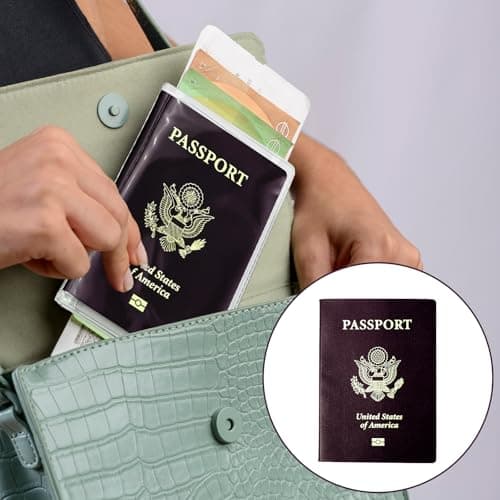 Sorcristy 6PCS Clear Passport Sleeve, Waterproof Plastic Passport Holder, Passport Protector for Travel, Transparent Passport Cover Water & Dust Proof, Anti-Scratches — view 5