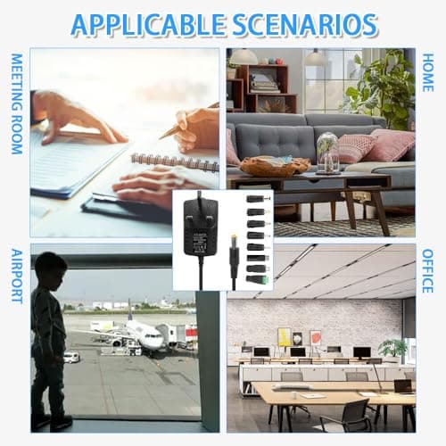 Vmoomax Universal Power Supply Adapter, AC 100–240V to DC 5V 2A Converter with 8 Interchangeable DC Tips, 10W Max Power Adaptor for LED Strip Lights, CCTV Systems, Baby Monitors, TV Box — view 6