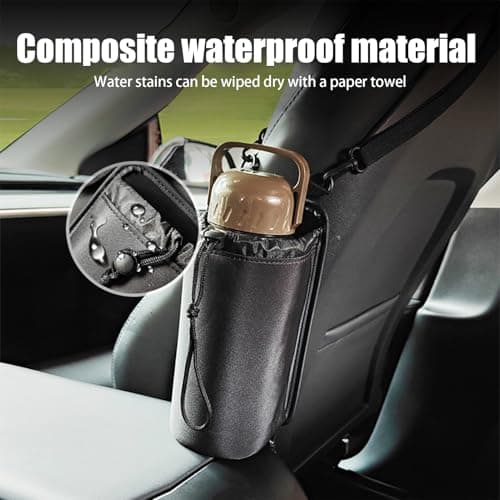 Car Water Bottle Holder, Adjustable Drawstring Design, 25x13cm, Car Cup Holder Drawstring Bag, Vehicle Cupholder Pouch, Sturdy And Lightweight Material, For Commuting, Travel, Or Road Trips — view 4