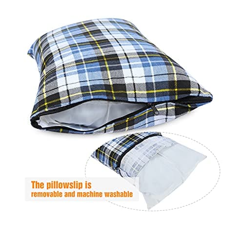 REDCAMP Small Camping Pillow for Adults,Flannel Travel Pillow,Blue — view 4