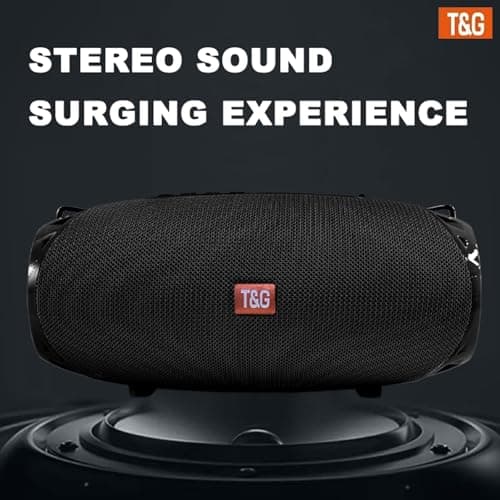 T&G Ourdoor Bluetooth Speaker,20W Loud Wireless Speaker with Shoulder Strap, FM Radio, TF/USB Support, IPX5 Waterproof,Large Boombox For Camping, Hiking, Party, Gift For Men — view 6