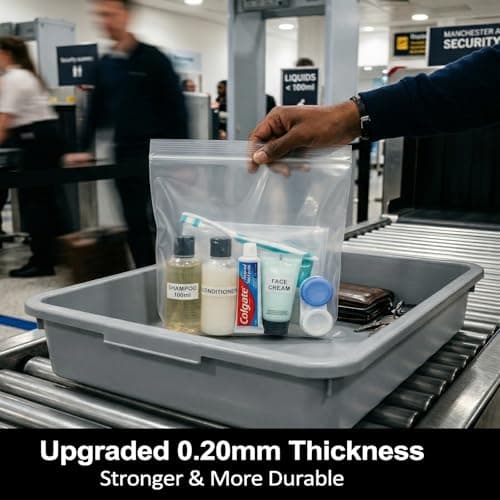 Airport Security Liquids Bags, 6 Pack 20 x 20cm Clear Bags for Hand Luggage — view 6