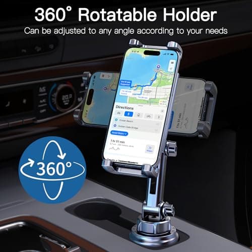 Giftorld Cup Holder Phone Tablet Mount for Car,Truck,360° Rotatable Stand Holder and Adjustable Arm, Compatible with 4-10 inches iPad Samsung Tab iPhone Cellphones Kindle Fire HD — view 4