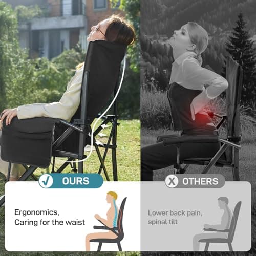 EVER ADVANCED Oversized Camping Chair for Adults with Lumbar Support, — view 2
