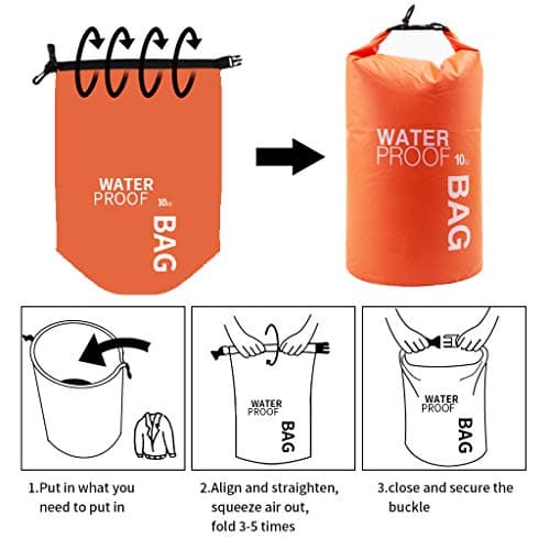 Uncle Paul Boat Dry Bags Orange 2L Outdoor Drifting Boating Fishing — view 3