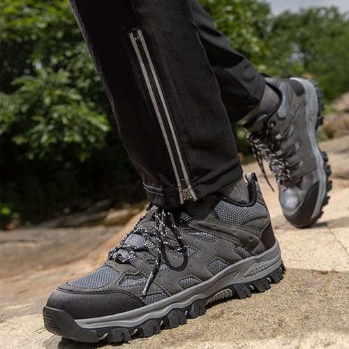 Generisch Sneaker Unisex All Terrain Hiking Shoes and Durable, Lightweight Outdoor Hiking Shoes with Improved Traction and Comfortable Grip for Adventure Travel, darkgray, 43 EU 3X-Schmal — view 3