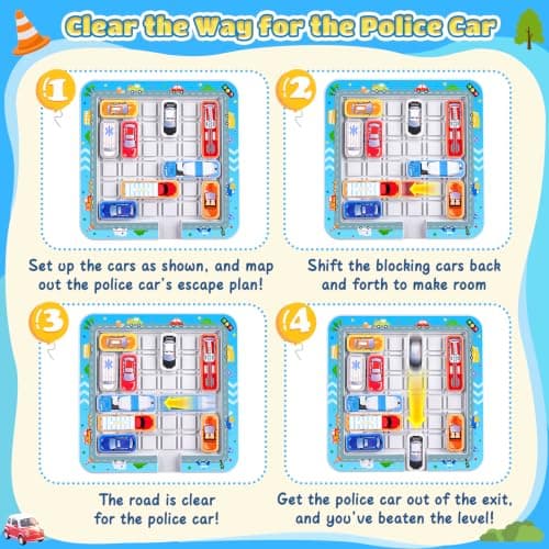 BYHANO Parking Logic Game - 360 Levels Tabletop Toy for Kids 3-8, Magnetic Car Traffic Puzzle, Educational Brain Teaser for Family & Travel, Non-Toxic Portable Gift for Boys & Girls — view 4