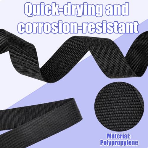 Ruytx 6M Webbing Strap Kit 20mm with 8 Buckles, 8 Three-Slot Buckles Black — view 4