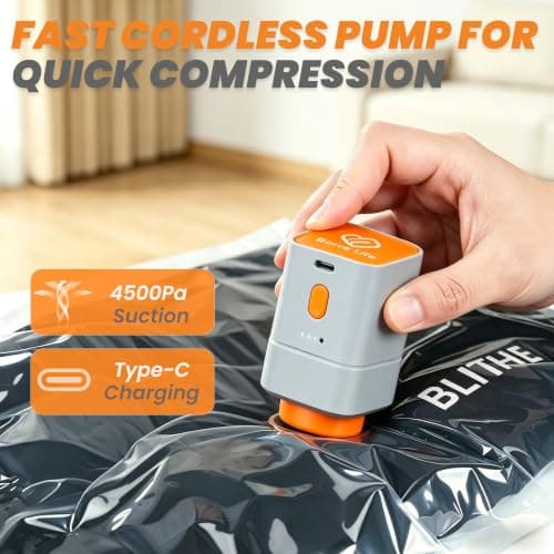 15-Pack Travel Vacuum Bags with Rechargeable Pump, 3 Sizes for Luggage — view 3