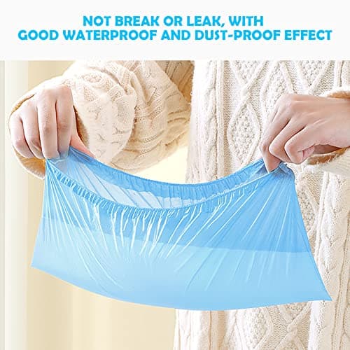flintronic 40PCS PE Plastic Shoe Covers, Disposable Shoe Covers, Eco-Friendly Shoe Covers, Waterproof Non-slip Dust Covers, Suitable for Keeping Shoes/Floors/Carpets Clean and Tidy-20 Pairs/Blue — view 5