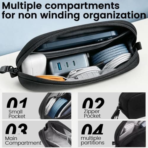 Seekjoy Electronics Organizer Travel Case, Cable Organiser Bag — view 6