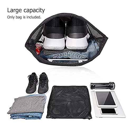 ZPZGOG Mesh Bag Drawstring Storage Backpack Mesh Beach Gym Swimming Bag — view 3