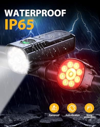 Rolgno Bike Lights Front and Back, [8+7 Lighting Modes] LED Bicycle Lights — view 5