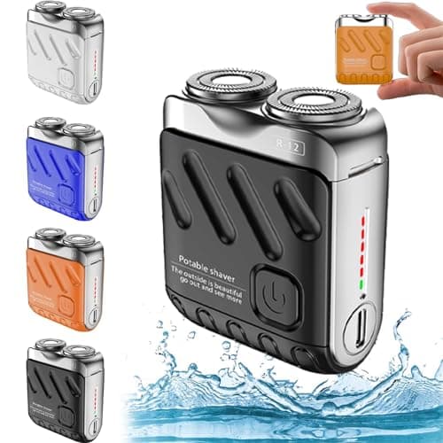Beard Shaver for Men, Beard Shaver Mini and Portable Suitcase Design, Portable Razor Traveller Mini Shaving, 2025 New Double-Ring Magnetic Cutter, Ipx7 Waterproof(Black)