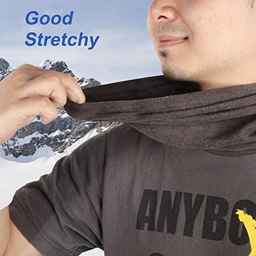 Hicarer 4 Pieces Winter Fleece Neck Warmer Snoods for Men Women Gaiter Thick Thermal Windproof Ski Neck Scarf Balaclava(Black, Blue, Red, Coffee) — view 4