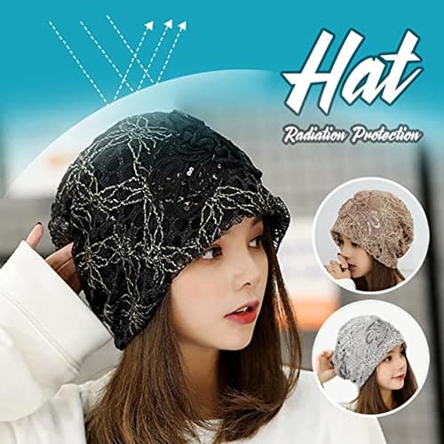 EMF Protection Beanie, Silver Fiber Anti Radiation Breathable Cap, 5G 4G RF WiFi Shielding Hat,Khaki — view 4