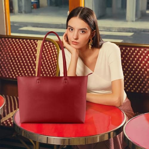 KALIDI Tote Bag Handbags for Women Large with Zip PU Leather School,Work — view 3