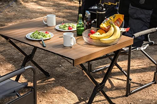 TIMBER RIDGE Roll up Camping Table That Fold up Height Adjustable 108x71cm — view 2