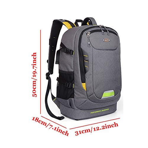YUHAN Oxford Large Capacity Multi-function Waterproof Anti-shock SLR/DSLR Gadget Camera Bag Professional Gear Photography Travel Backpack Rucksack — view 3
