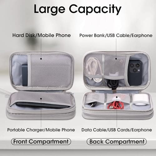 Arae Travel Essentials Electronic Organizer Double Layer - Gray, S — view 3