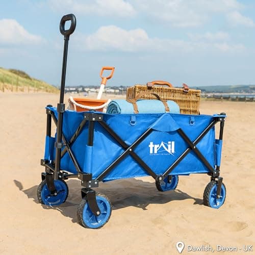 Trail Folding Camping Festival Trolley, 80kg Capacity, Blue — view 2