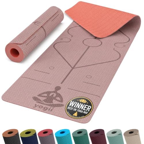 Yogii Non-Slip 6mm TPE Yoga Mat with Alignment Guides