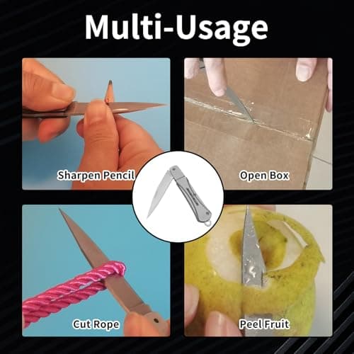 XUDIY 3 PCs Foldable Multi Tool with Steel Handle, UK Legal Small Pocket EDC Tool for Camping, Hiking, Box Opening etc — view 2