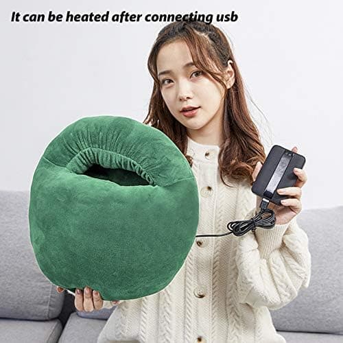 USB Heated Foot Warmer Furry Heating Slippers Shoes for Cold Feet Winter Plush Faux Fur Foot Heater Warming Cushion Pouch Portable Electric Foot Warmer for Men Women Elderly — view 5
