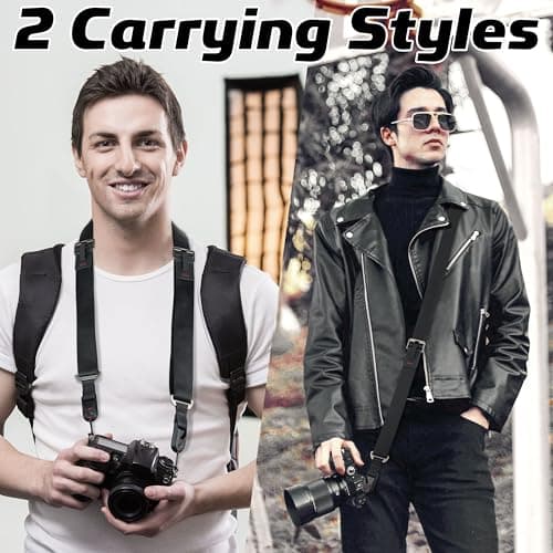 SUNYA Camera Strap with quick release buckle. Made of nylon, adjustable with one hand, suitable for all cameras. Max load 200Lbs — view 5