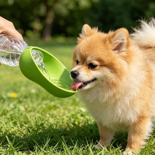 Portable Dog Water Bottle Adapter, 2 Pack Silicone Drinking Cap for Dogs, Practical Folding Water Container, Silicone Portable Dog Bottle Dispenser for Pet Outdoor Walking and Camping — view 4