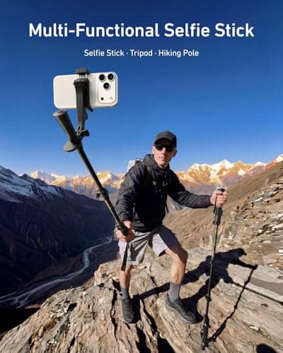 TELESIN TrekShot Carbon Fiber Selfie Stick Tripod, 3-in-1 Hiking Style Pole — view 4