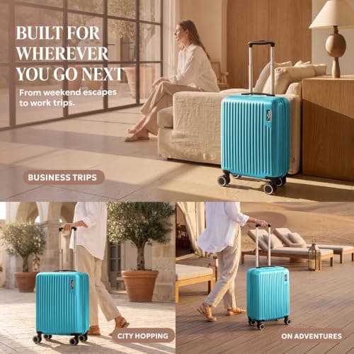 LUGG 15inch Vacay Suitcase ABS Luggage, Aluminium Trolley Handle, 360° Spinner Wheels, Water-Resistant & Durable Material - Airline Compatible (45 x 20 x 33cm) — view 4