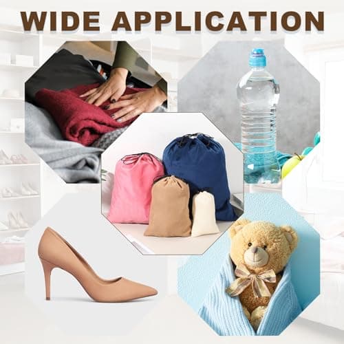 sourcing map 2 Pack Dust Bags for Handbags, 8.7x11.9" Cotton Drawstring Storage Pouch Bag Dust Cover Storage Bags for Purses Shoes Boots Daily Travel Storage, Khaki — view 6
