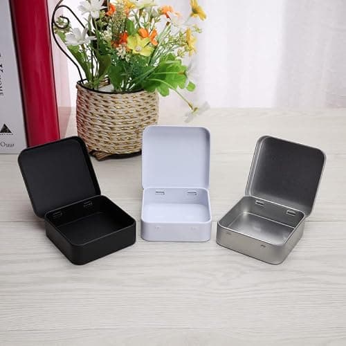 DABIN 50Pcs Mini Metal Storage Organizer Portable Tins Container Jewelry Coin Candy Condom Boxes — view 6