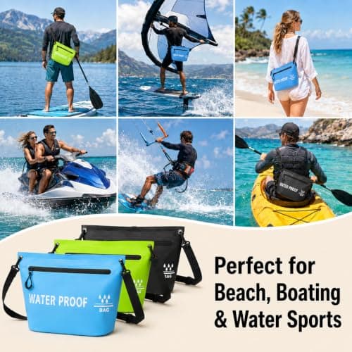 AURALIN Waterproof Dry Bag 4 L Sky Blue PVC Airtight Zip Shoulder Strap — view 6