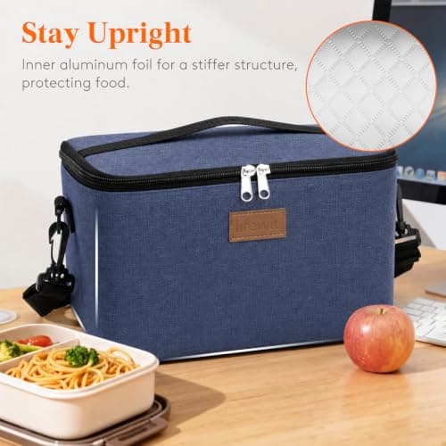 Lifewit 9L Insulated Lunch Bag for Men, Waterproof Cool Bag (Dark Blue) — view 5