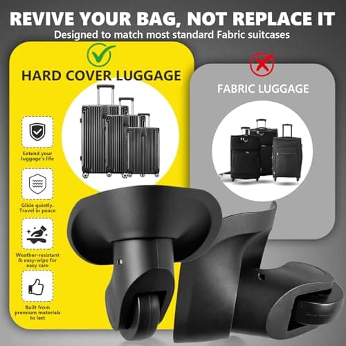 Luggage Wheels Replacement for Suitcase, Replacement Wheel for Suitcase Repair, 360° Rotating Luggage Spinner Wheel with 4 Mounting Holes H041 (H041-L-2) — view 6