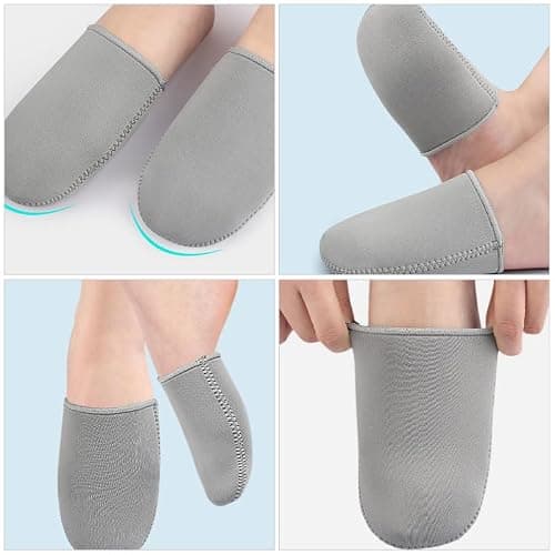 FRCOLOR Neoprene Toe Warmers Half Toe Sleeve Pair Windproof Splashproof Thermal Protection Foot Warmers for Cycling Running Outdoor Winter Activities Size S/m Grey — view 4