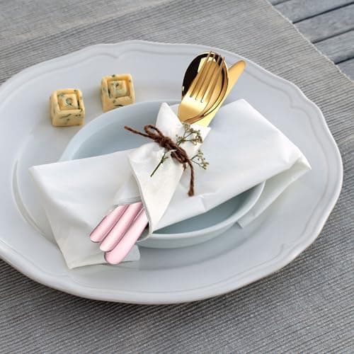 MURRI&MURRDI Stainless Steel Cutlery Set for 1, Reusable Flatware Set with Case, Cutlery Set for Work Stainless Steel Knife Fork Spoon Set 3 Piece (3 Pink Gold) — view 3