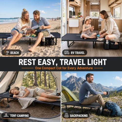 OVERMONT Portable Camping Bed for Adult - Ultralight with Pocket — view 6