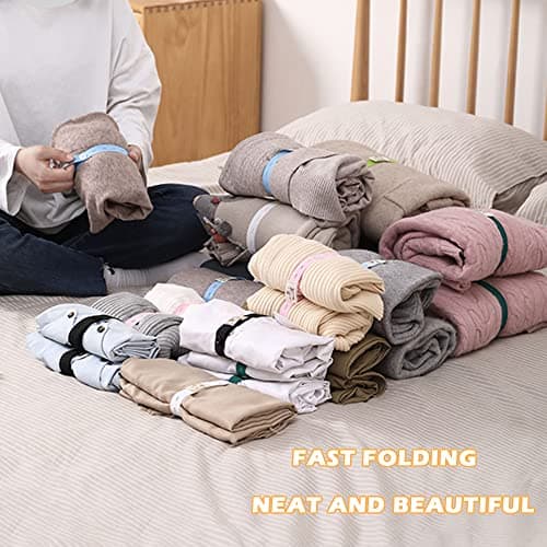 LELE LIFE 30Pcs Clothes Storage Elastic Band, Adjustable Clothing Storage Strap with Button Buttonholes, Travel Luggage Space Saver, Drawer Closet Organizer, 3 Colors — view 2