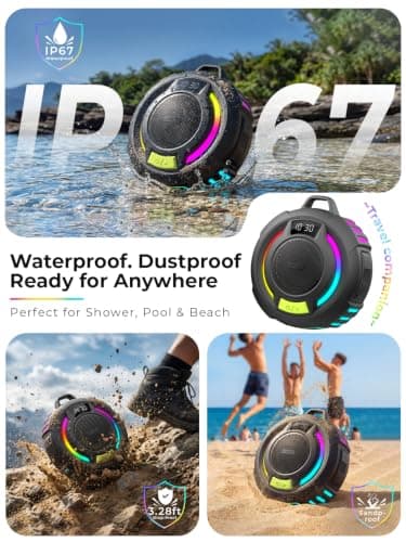 havit Shower Speaker IP67 Waterproof Floating Bluetooth with Clock — view 2