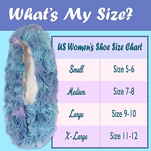 BambooMN Adult Super Soft Warm Cozy Fuzzy Soft Touch Sleeper Slippers Non-Slip Lined Socks - Purple Puree - X-Large (UK Size 8-9) — view 4