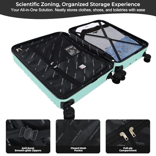 Luggage Depot 28 Inch Suitcase with TSA Lock, ABS Hardshell Mint Green — view 3